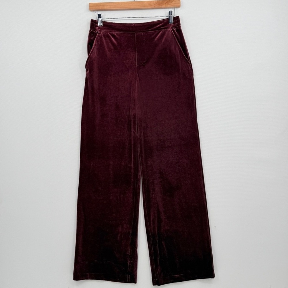 Blank NYC Velvet Wide Leg Pants Women XS Burgundy Maroon Holiday Luxe Whimsigoth